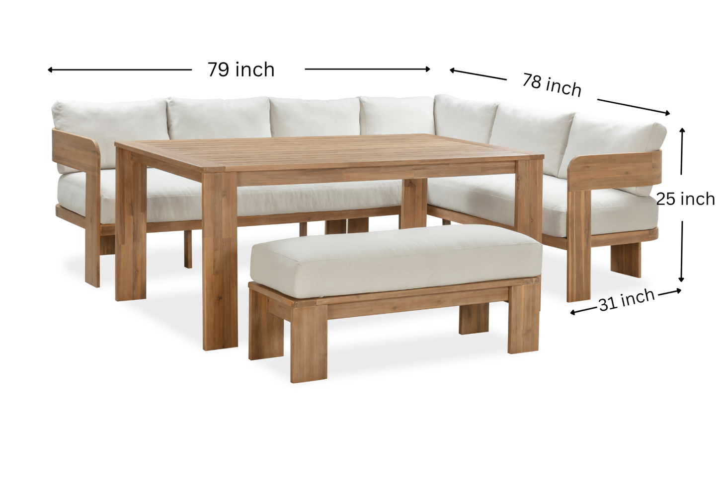 Tripoli Outdoor Sectional dimensions