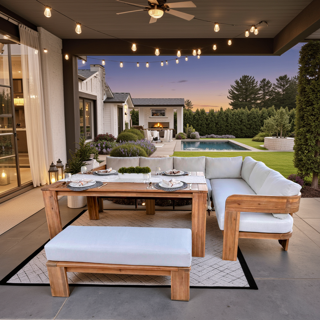 Tripoli Outdoor Sectional evening ambiance